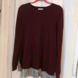 Loft Outlet Womens Size Large Burgundy Sweater